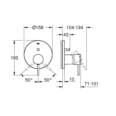 Смеситель для ванны GROHE 24066003 Atrio New, хром. Фото