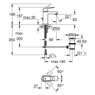Смеситель для раковины Grohe Eurocube 2312700E. Фото