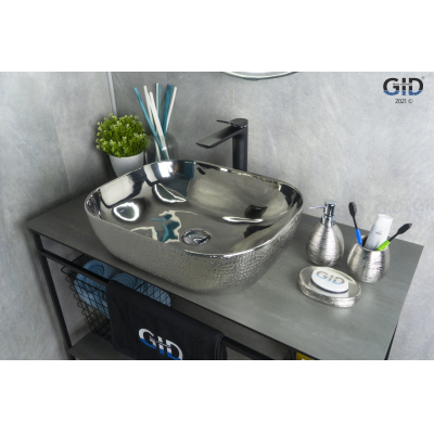 Раковина накладная GID D1302h009 50х40 53304 Хром. Фото