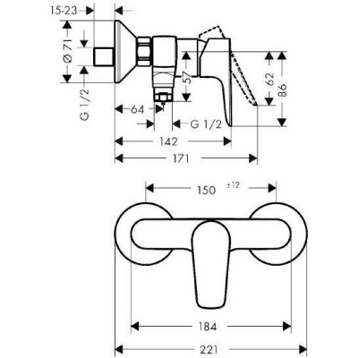 Смеситель для душа Hansgrohe Talis E 71760700. Фото