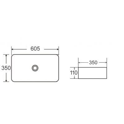 Раковина накладная 60х35 Bronze De Luxe 1061. Фото
