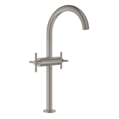 GROHE 21044DC3 Atrio New Смеситель двухвентильный для раковины на 1 отверстие, для свободностоящих раковин, крестобразные ручки, размер XL, СуперСталь. Фото