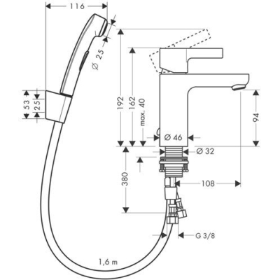 Набор для биде Hansgrohe Metris S 31160000. Фото