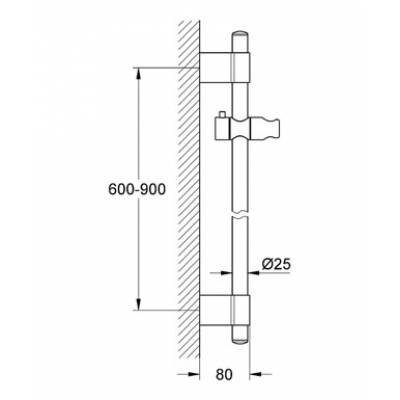 Душевая штанга GROHE Power&Soul  27785000 900 мм. Фото