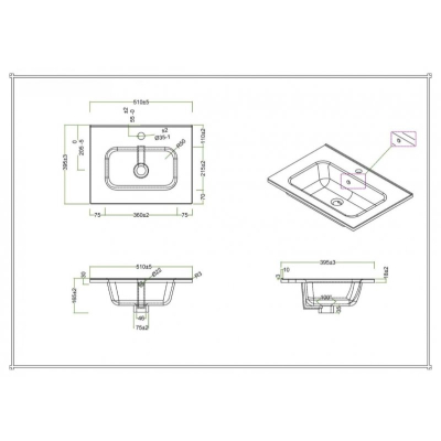 Раковина BELBAGNO 51х39 BB500/390ETL. Фото