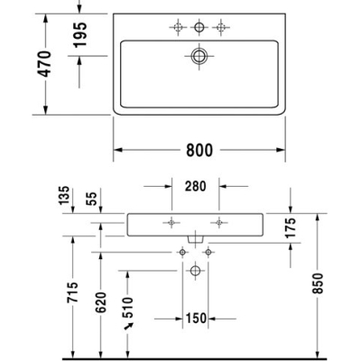 Раковина подвесная DURAVIT Vero 80х47 0454800000. Фото