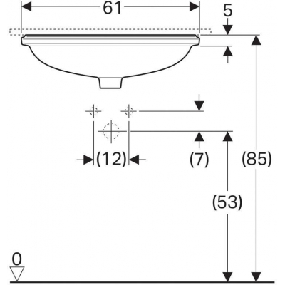 Раковина встраиваемая GEBERIT VariForm 61х46 500.758.01.2. Фото