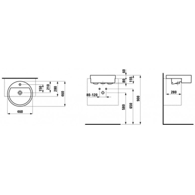 Раковина встраиваемая LAUFEN Living 54x36 8.1243.1.000.109.1. Фото