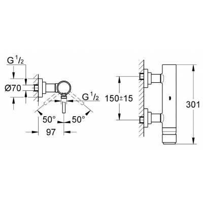 Смеситель для душа GROHE Atrio 32650001. Фото