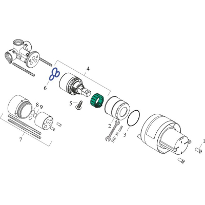 Скрытая часть смесителя Hansgrohe 13620180. Фото