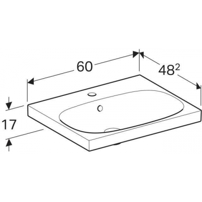 Раковина встраиваемая GEBERIT Аcanto 60х48 500.620.01.2. Фото