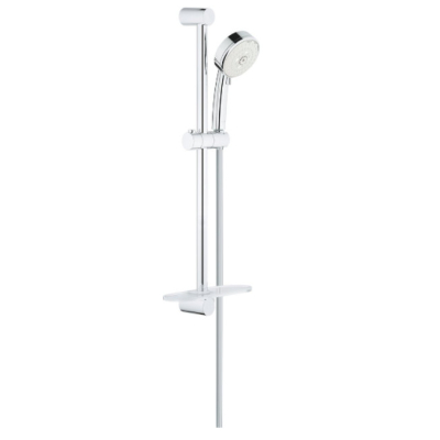 GROHE 27576002 Tempesta New Cosmopolitan 100 Душевой гарнитур III, душевая штанга 600 мм, шланг 1750 мм, 9,5 л/мин, полочка, хром. Фото
