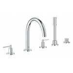 GROHE 19922003 Atrio New Комлект для ванны на 5 отверстий (смеситель двухвентильный, круглый излив, рукоятки-рычаги, ручной душ, переключатель), может быть использован с 29 037 001 GROHE 19922003 Atrio New Комлект для ванны на 5 отверстий (смеситель двухвентильный, круглый излив, рукоятки-рычаги, ручной душ, переключатель), может быть использован с 29 037 001. Фото