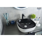Раковина накладная GID Nc360 43х43 52204 Черный / Белый Раковина накладная GID Nc360 43х43 52204 Черный / Белый. Фото