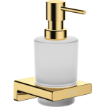 Диспенсер для жидкого мыла AddStoris Hansgrohe 41745990, полированное золото Диспенсер для жидкого мыла AddStoris Hansgrohe 41745990, полированное золото для ванной комнаты. Фото