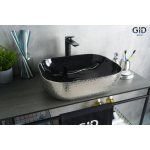 Раковина накладная GID D1302h020 50х40 53306 Черный / Хром Раковина накладная GID D1302h020 50х40 53306 Черный / Хром. Фото