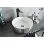 Раковина накладная GID D1357h131 36х36 53328 Белый / Хром Раковина накладная GID D1357h131 36х36 53328 Белый / Хром. Фото