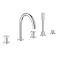 GROHE 19923003 Atrio New Комлект для ванны на 5 отверстий (смеситель двухвентильный, круглый излив, крестообразные ручки, ручной душ, переключатель), может быть использован с 29 037 001. Фото