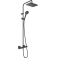 Душевая система Showerpipe 230 1jet с термостатом, EcoSmart Hansgrohe Vernis Shape 26097670, матовый черный. Фото